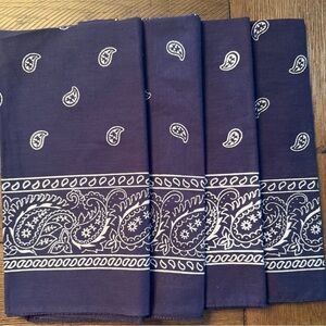 Navy Blue Paisley Bandana Set
